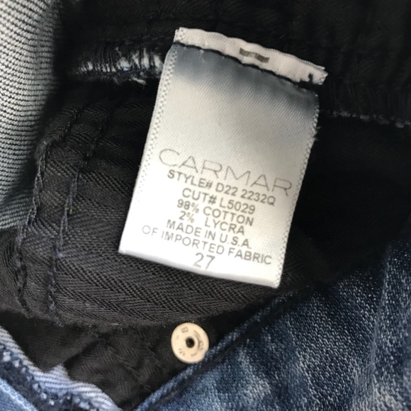 Carmar Quilted Skinny Moto Jeans Size 27 - Picture 7 of 7